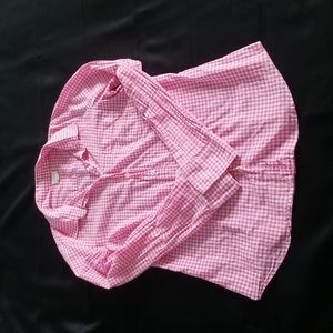 J crew pink and white gingham shirt